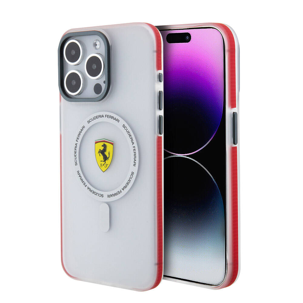 iPhone 15 Pro Max Uyumlu Kılıf Lisanslı Magsafe Kablosuz Şarj Özellikli Kontrast Bumper SF Ring