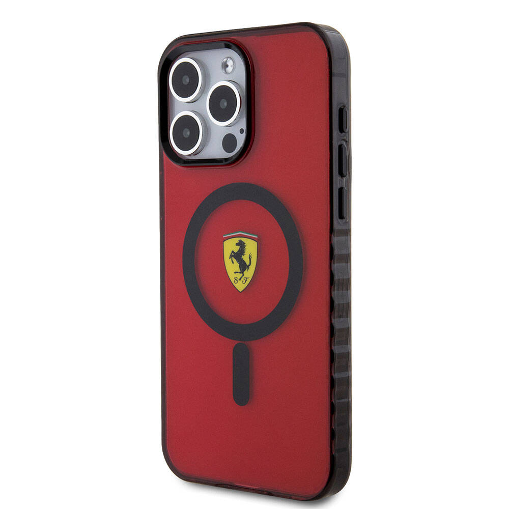 iPhone 15 Pro Max Uyumlu Kılıf Lisanslı Magsafe Kablosuz Şarj Özellikli Destekli Tırtıklı Kenar Tasarım