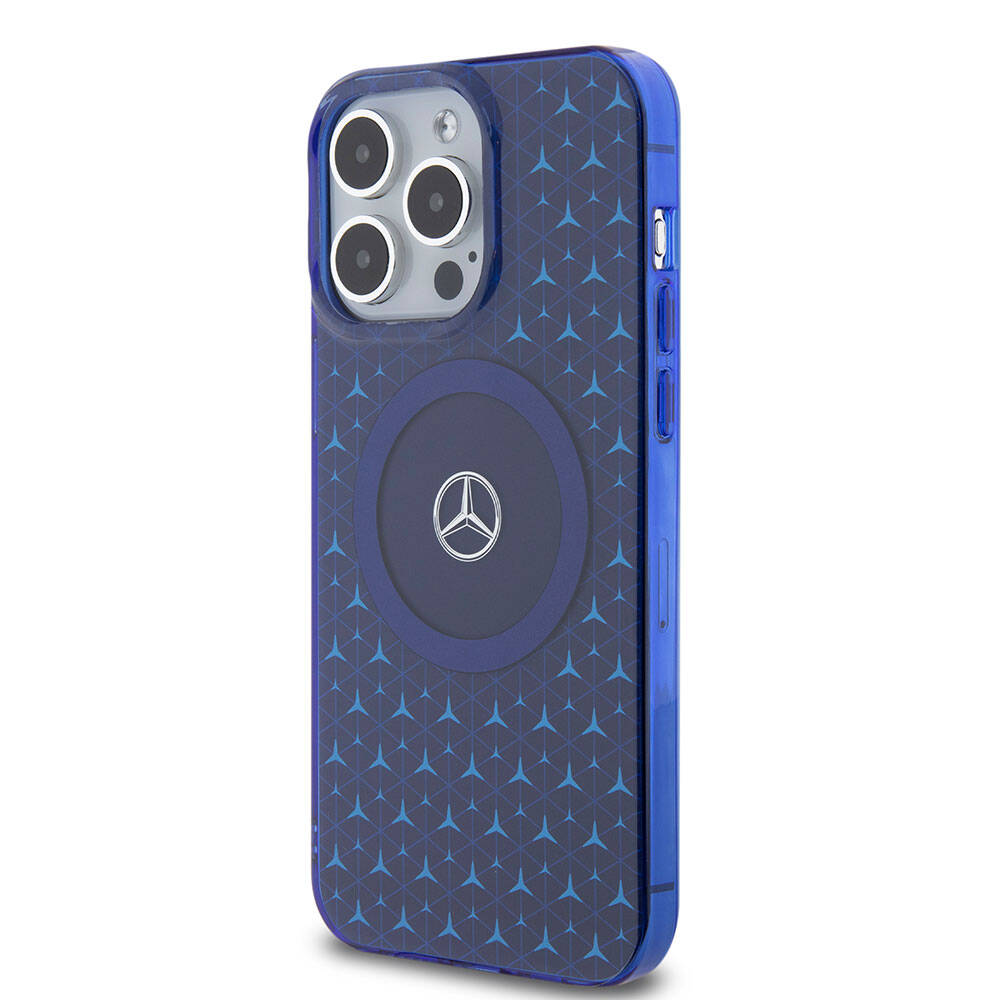 iPhone 15 Pro Max Uyumlu Kılıf Mercedes Benz Lisanslı Magsafe Kablosuz Şarj Özellikli Mini Yıldız Desenli