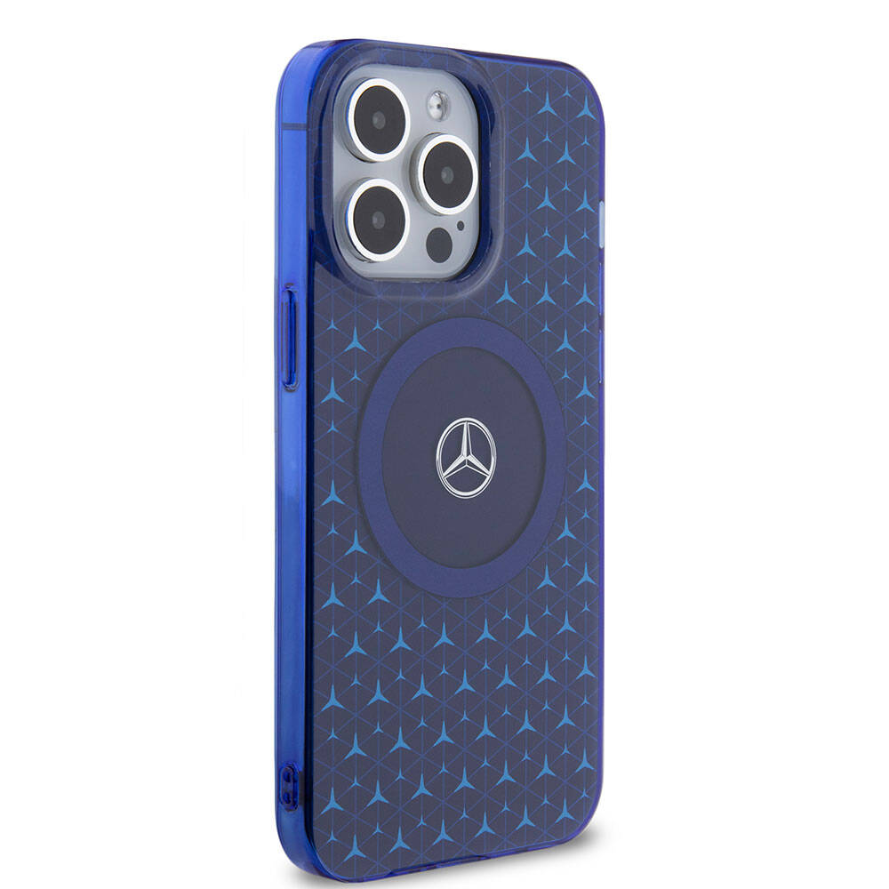 iPhone 15 Pro Max Uyumlu Kılıf Mercedes Benz Lisanslı Magsafe Kablosuz Şarj Özellikli Mini Yıldız Desenli