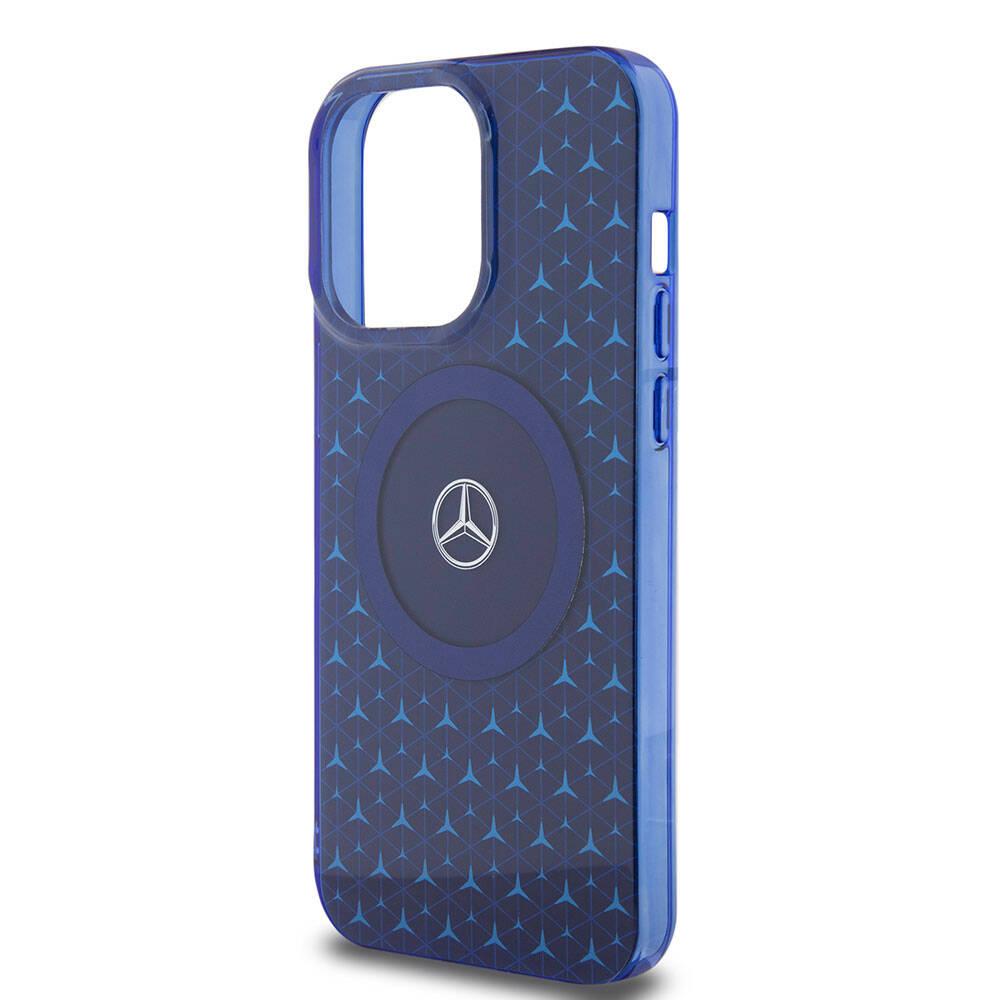 iPhone 15 Pro Max Uyumlu Kılıf Mercedes Benz Lisanslı Magsafe Kablosuz Şarj Özellikli Mini Yıldız Desenli