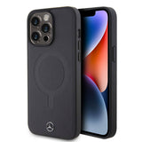 iPhone 15 Pro Max Uyumlu Kılıf Mercedes Benz Lisanslı Lisans Magsafe Kablosuz Şarj Özellikli Metal Yıldız Logo Deri