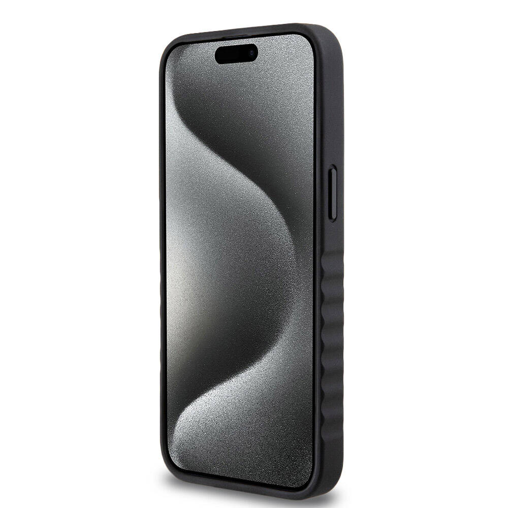 iPhone 15 Pro Max Uyumlu Kılıf Mercedes Benz Lisanslı Tırtıklı Kenar Pürüzsüz Hakiki Deri