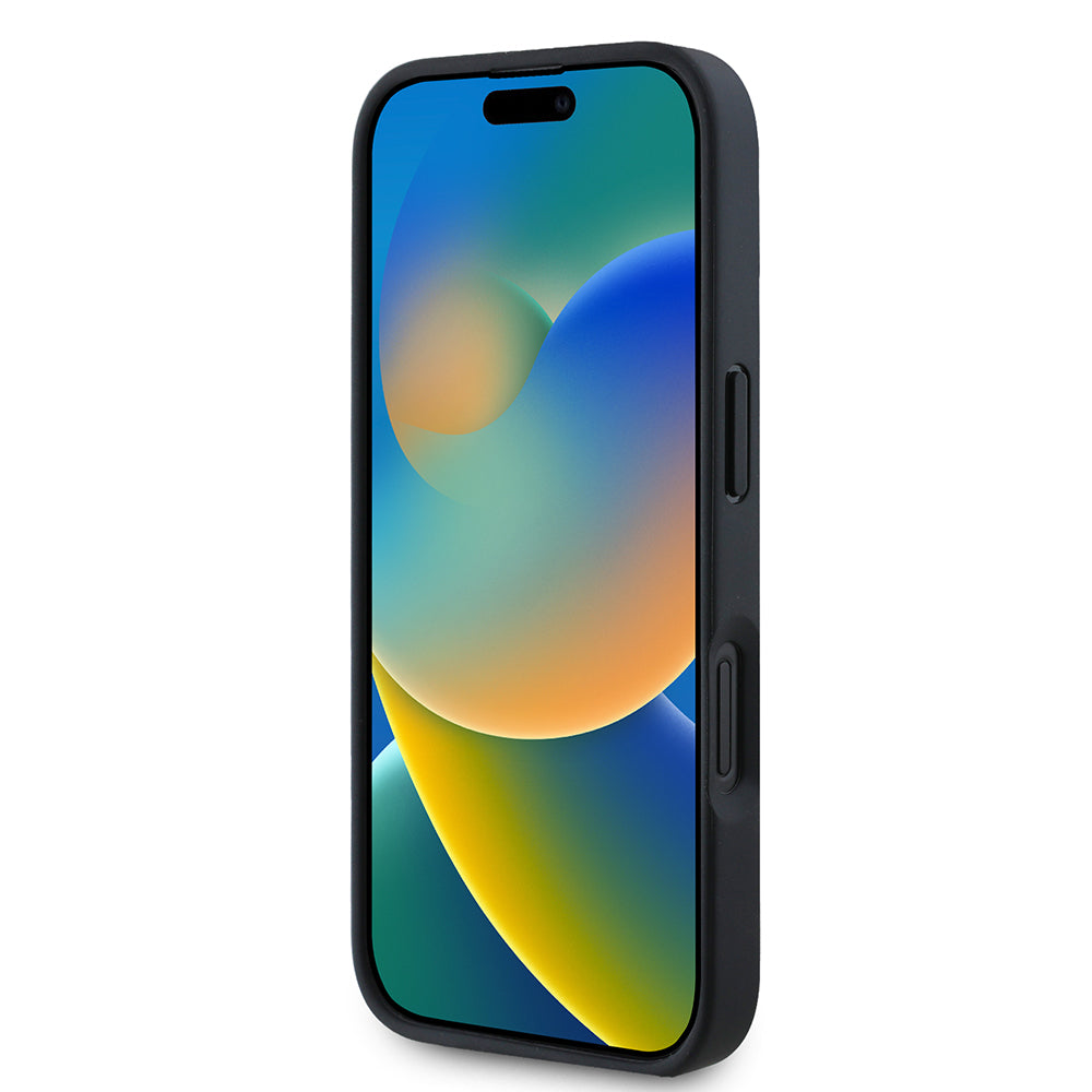Apple iPhone 16 Kılıf BMW Orjinal Lisanslı Karbon Fiber Tasarımlı ve Metal Logolu PU Deri Kapak