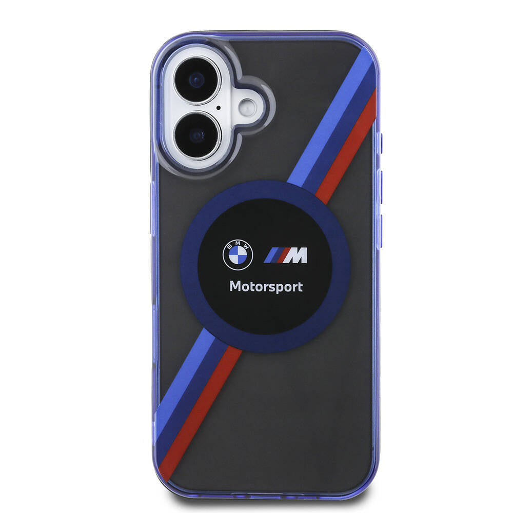 iPhone 16 Uyumlu Kılıf Bmw Lisanslı M Logolu Üç Renk Çizgili Motorsport Circle