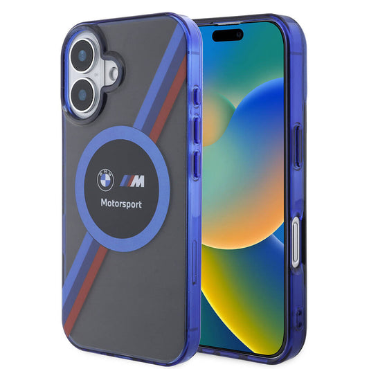 iPhone 16 Uyumlu Kılıf Bmw Lisanslı M Logolu Üç Renk Çizgili Motorsport Circle