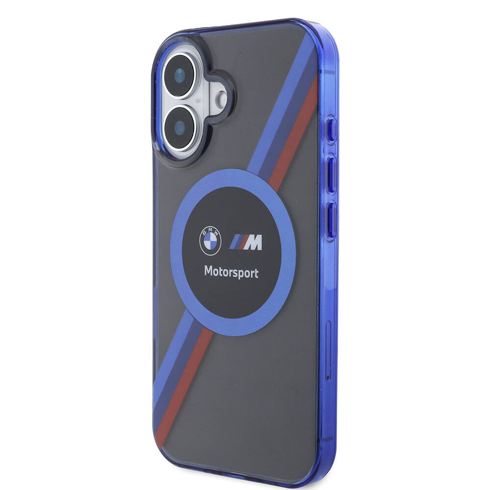 iPhone 16 Uyumlu Kılıf Bmw Lisanslı M Logolu Üç Renk Çizgili Motorsport Circle