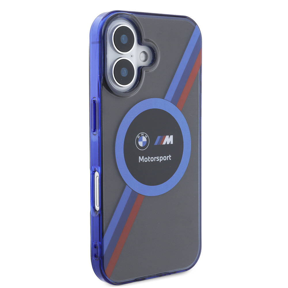 iPhone 16 Uyumlu Kılıf Bmw Lisanslı M Logolu Üç Renk Çizgili Motorsport Circle