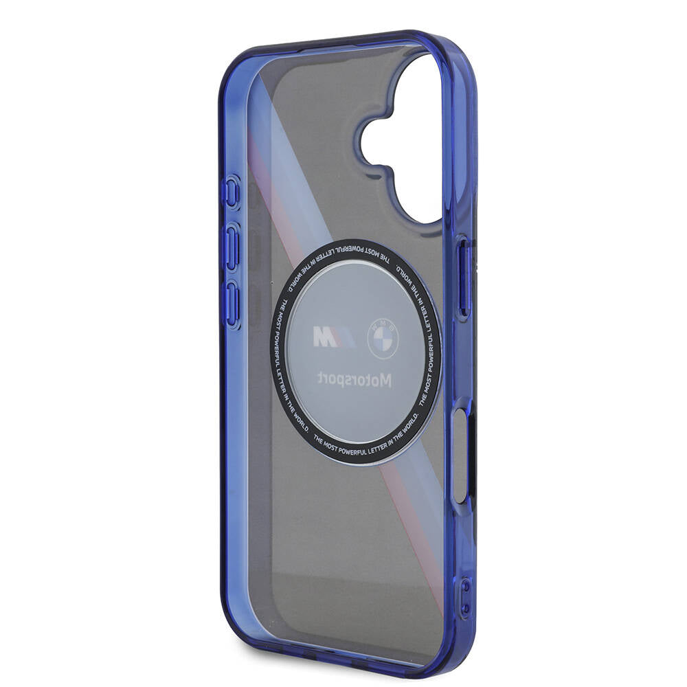 iPhone 16 Uyumlu Kılıf Bmw Lisanslı M Logolu Üç Renk Çizgili Motorsport Circle