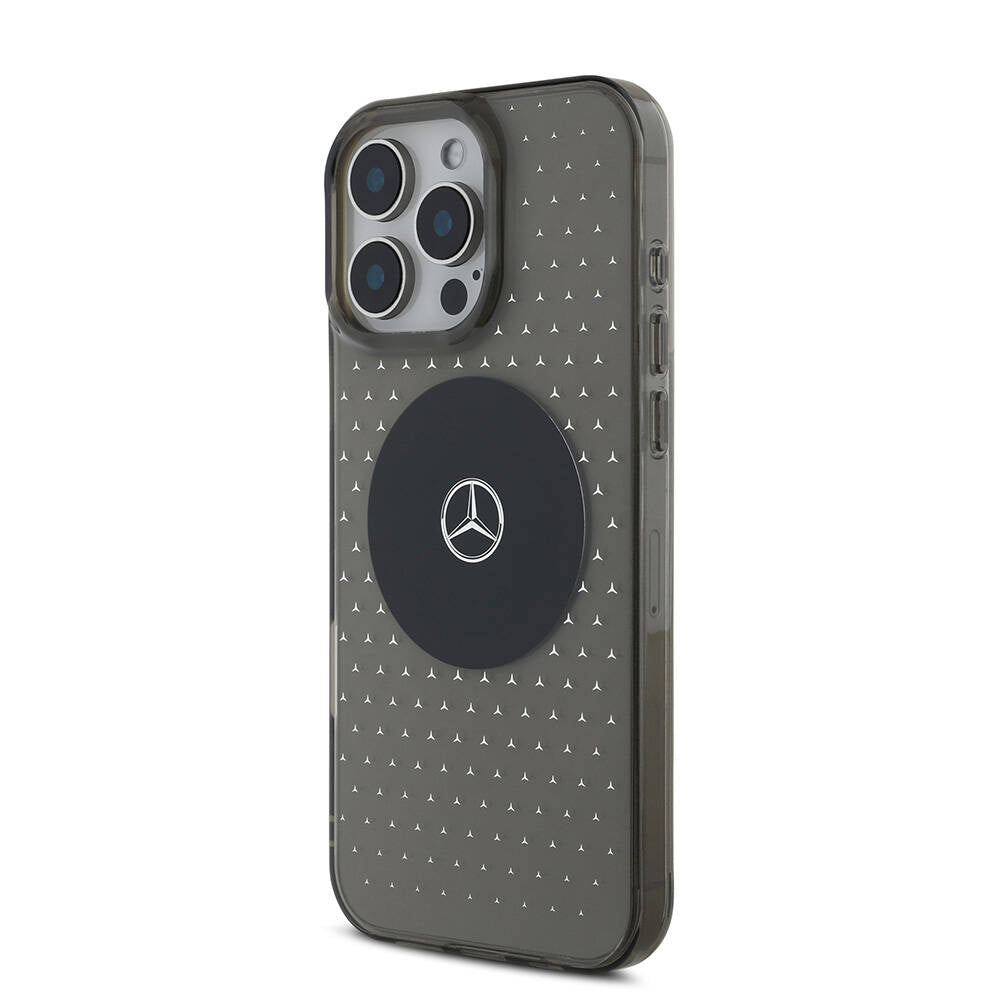 iPhone 16 Pro Max Uyumlu Kılıf Mercedes Benz Lisanslı Magsafe Kablosuz Şarj Özellikli Yıldız Desen Transparan