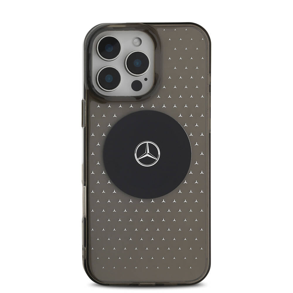 iPhone 16 Pro Max Uyumlu Kılıf Mercedes Benz Lisanslı Magsafe Kablosuz Şarj Özellikli Yıldız Desen Transparan