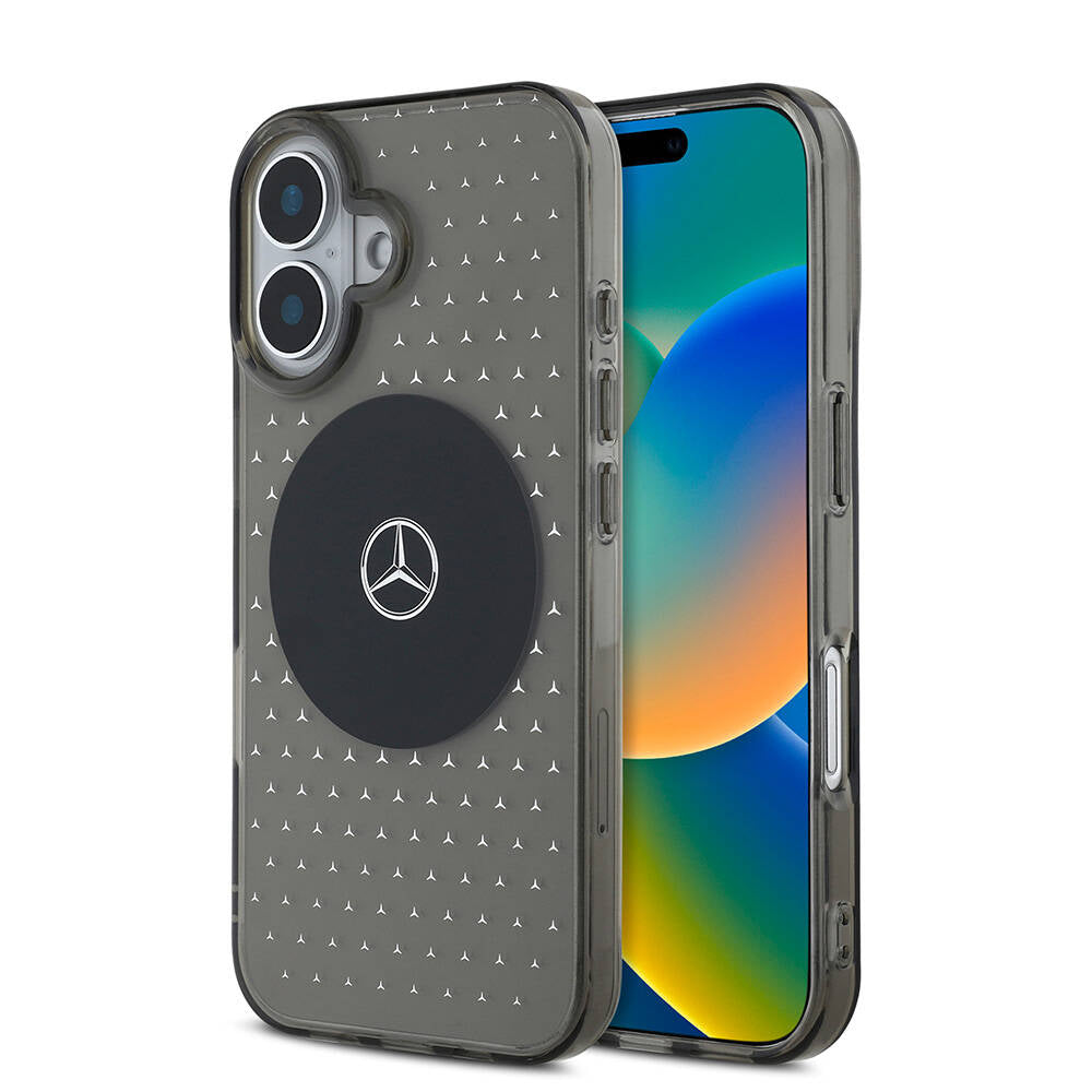 iPhone 16 Uyumlu Kılıf Mercedes Benz Lisanslı Lisans Magsafe Kablosuz Şarj Özellikli Yıldız Desenli Transparan