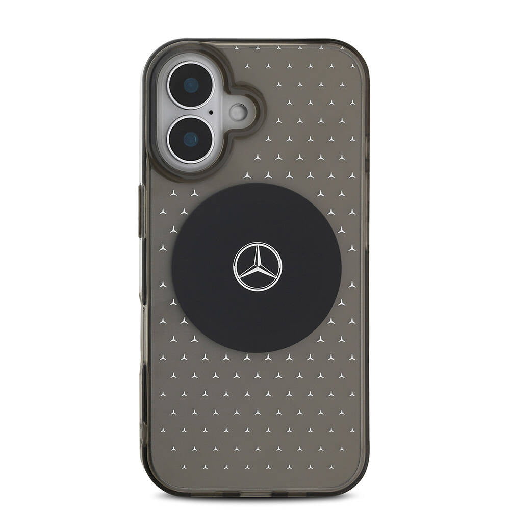 iPhone 16 Uyumlu Kılıf Mercedes Benz Lisanslı Lisans Magsafe Kablosuz Şarj Özellikli Yıldız Desenli Transparan