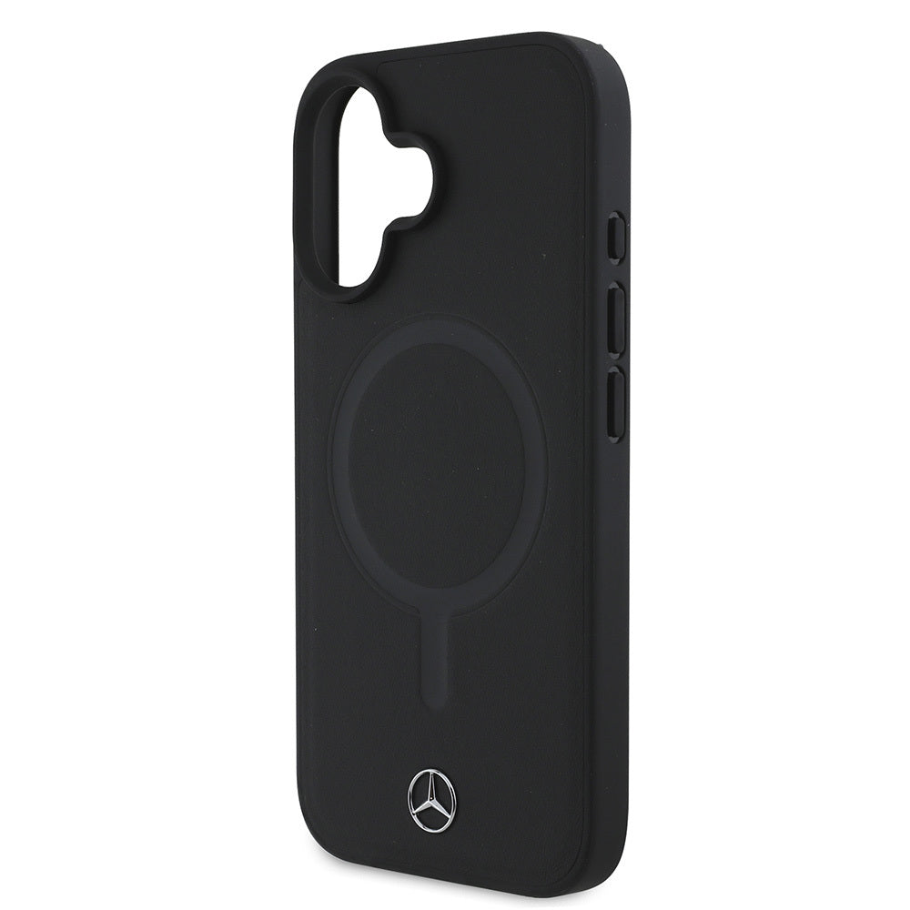 iPhone 16 Plus Uyumlu Kılıf Mercedes Benz Lisanslı Magsafe Kablosuz Şarj Özellikli Yumuşak Deri