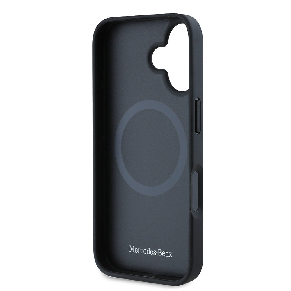 iPhone 16 Plus Uyumlu Kılıf Mercedes Benz Lisanslı Magsafe Kablosuz Şarj Özellikli Yumuşak Deri
