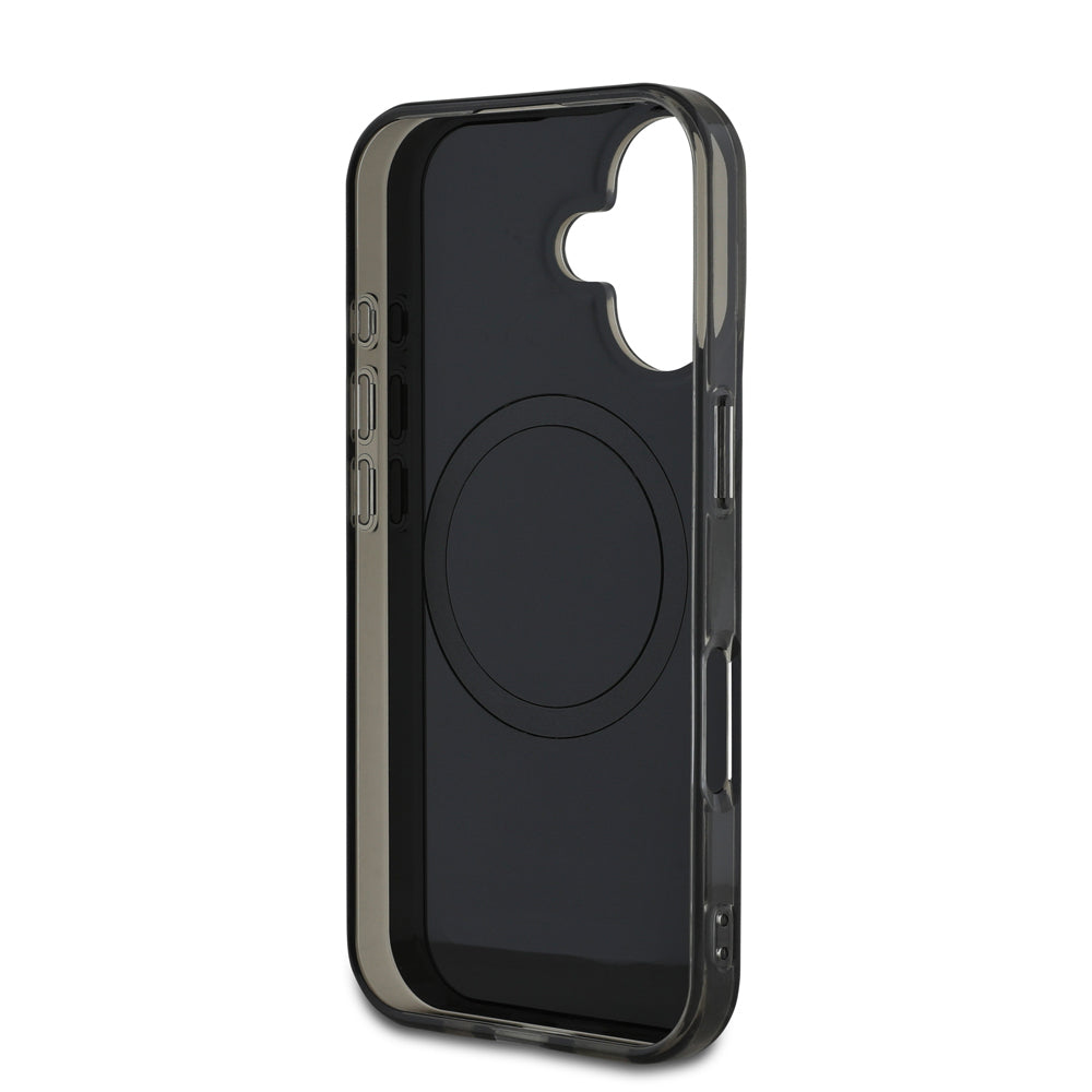 iPhone 16 Plus Uyumlu Kılıf Mercedes Benz Lisanslı Magsafe Kablosuz Şarj Özellikli Çift Katmanlı Paralel Çizgi Desenli