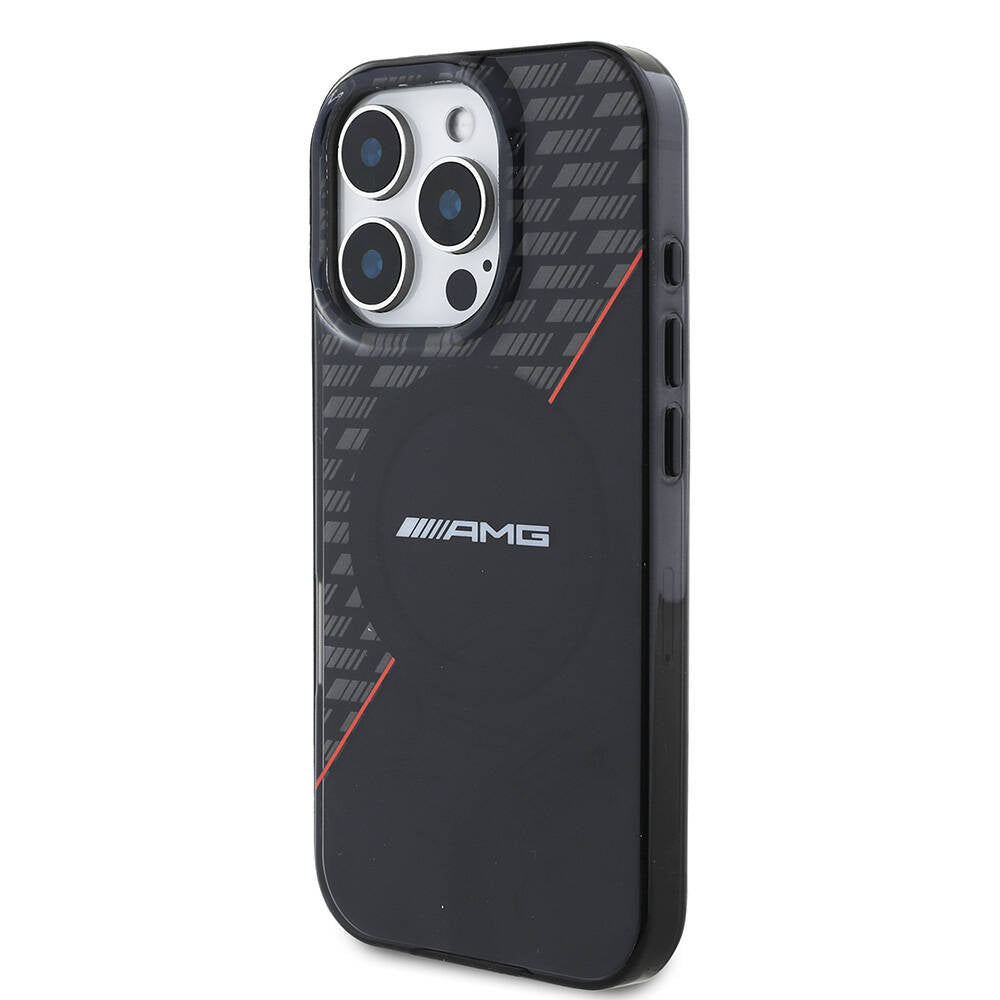 iPhone 16 Pro Uyumlu Kılıf AMG Lisanslı Çift Katmanlı Kırmızı Çapraz Çizgili