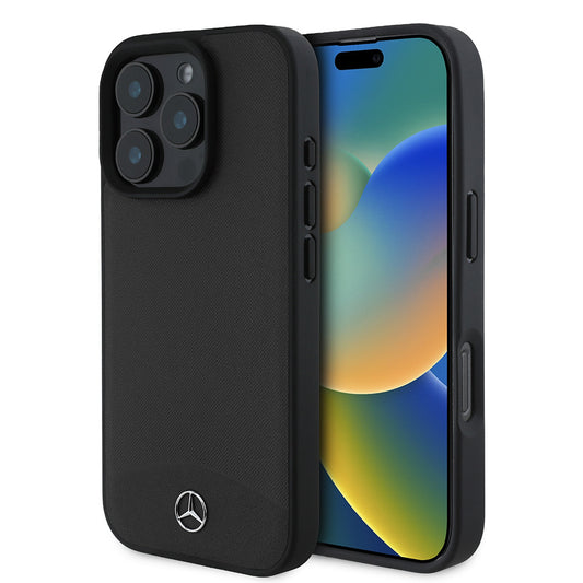 iPhone 16 Pro Uyumlu Kılıf Mercedes Benz Lisanslı Magsafe Kablosuz Şarj Özellikli Dokulu ve Düz Deri