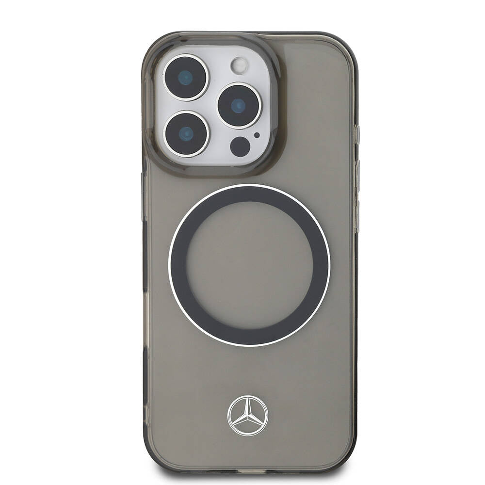 iPhone 16 Pro Uyumlu Kılıf Mercedes Benz Lisanslı Magsafe Kablosuz Şarj Özellikli Saydam Yüzey Silver Ring