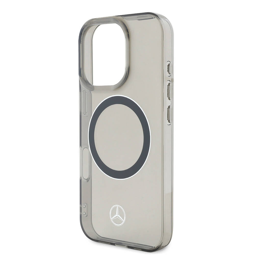 iPhone 16 Pro Uyumlu Kılıf Mercedes Benz Lisanslı Magsafe Kablosuz Şarj Özellikli Saydam Yüzey Silver Ring