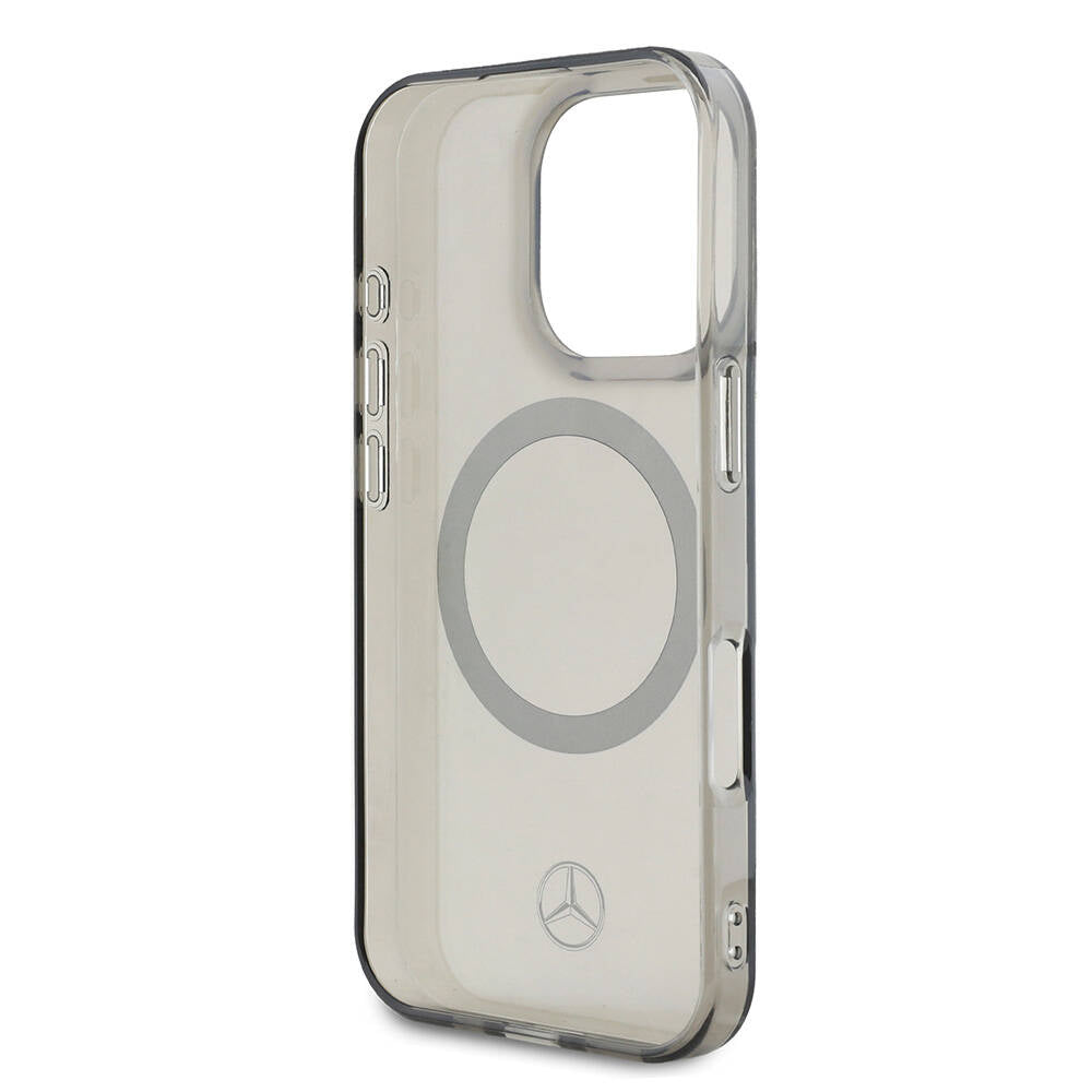 iPhone 16 Pro Uyumlu Kılıf Mercedes Benz Lisanslı Magsafe Kablosuz Şarj Özellikli Saydam Yüzey Silver Ring
