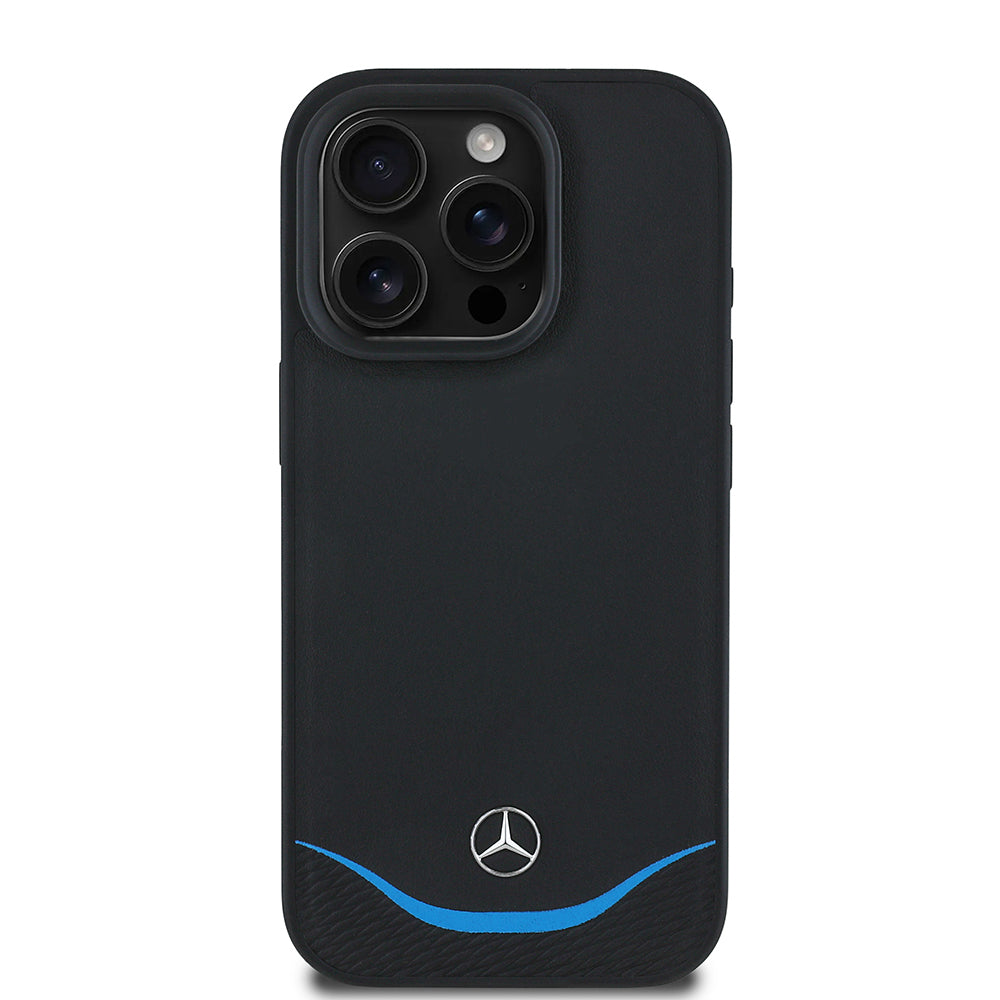 iPhone 16 Pro Max Kılıf Mercedes-Benz Lisanslı M-safe Şarj Özellikli 3D Metal LogoluDeri