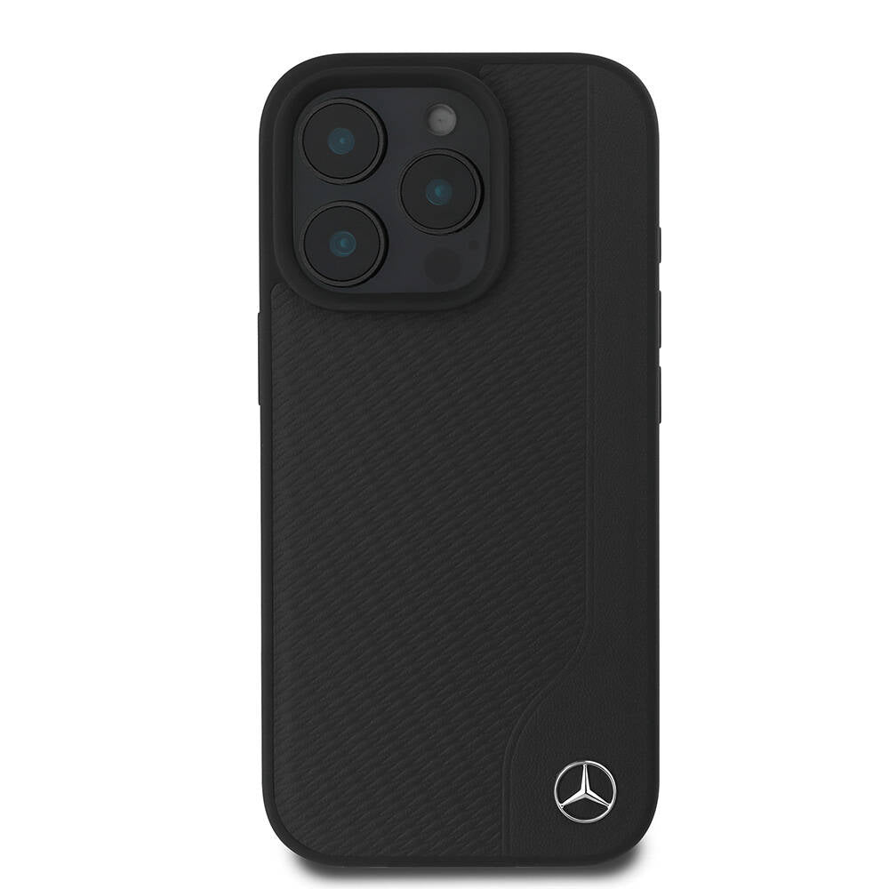 iPhone 16 Pro Max Uyumlu Kılıf Mercedes Benz Lisanslı Magsafe Kablosuz Şarj Özellikli 3D Metal Logo Wood Imitation