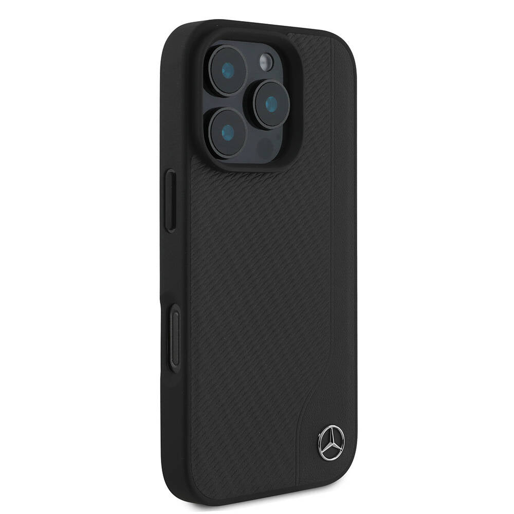 iPhone 16 Pro Max Uyumlu Kılıf Mercedes Benz Lisanslı Magsafe Kablosuz Şarj Özellikli 3D Metal Logo Wood Imitation