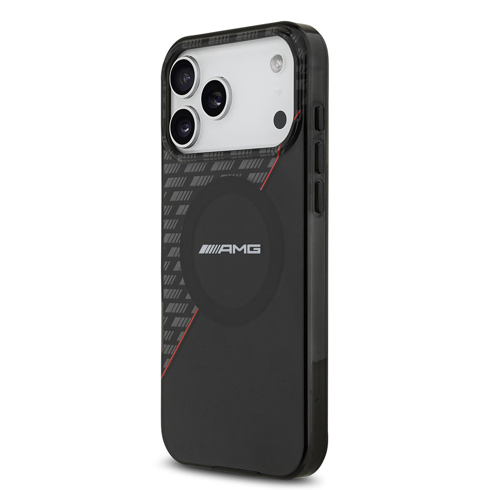 Apple iPhone 17 Pro Max Kılıf AMG Orjinal Lisanslı M-safe Şarj Özellikli Çift Katmanlı Kırmızı Çapraz Çizgili Kapak