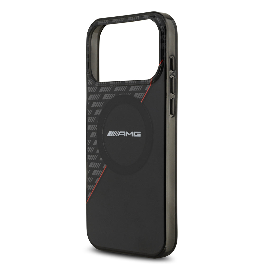 Apple iPhone 17 Pro Max Kılıf AMG Orjinal Lisanslı M-safe Şarj Özellikli Çift Katmanlı Kırmızı Çapraz Çizgili Kapak