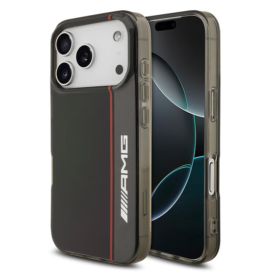 Apple iPhone 17 Pro Max Kılıf AMG Orjinal Lisanslı M-safe Şarj Özellikli IML Baskı Logolu Çift Katmanlı Bow Lines Kapak