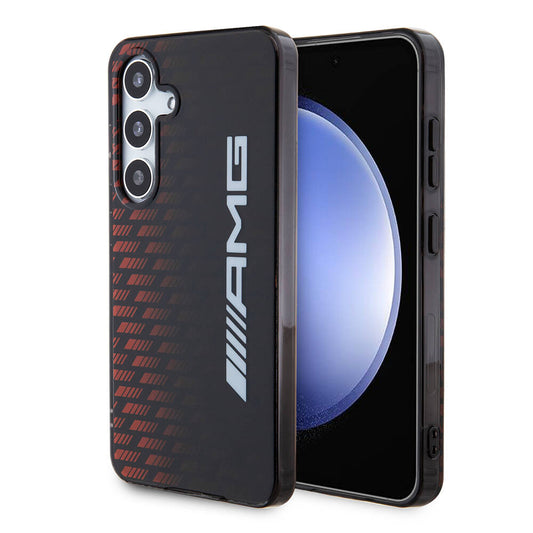 Galaxy S24 Uyumlu Kılıf AMG Lisanslı Çift Katmanlı Büyük Logolu Dörtgen Şerit Desenli