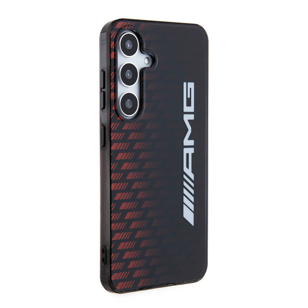 Galaxy S24 Uyumlu Kılıf AMG Lisanslı Çift Katmanlı Büyük Logolu Dörtgen Şerit Desenli