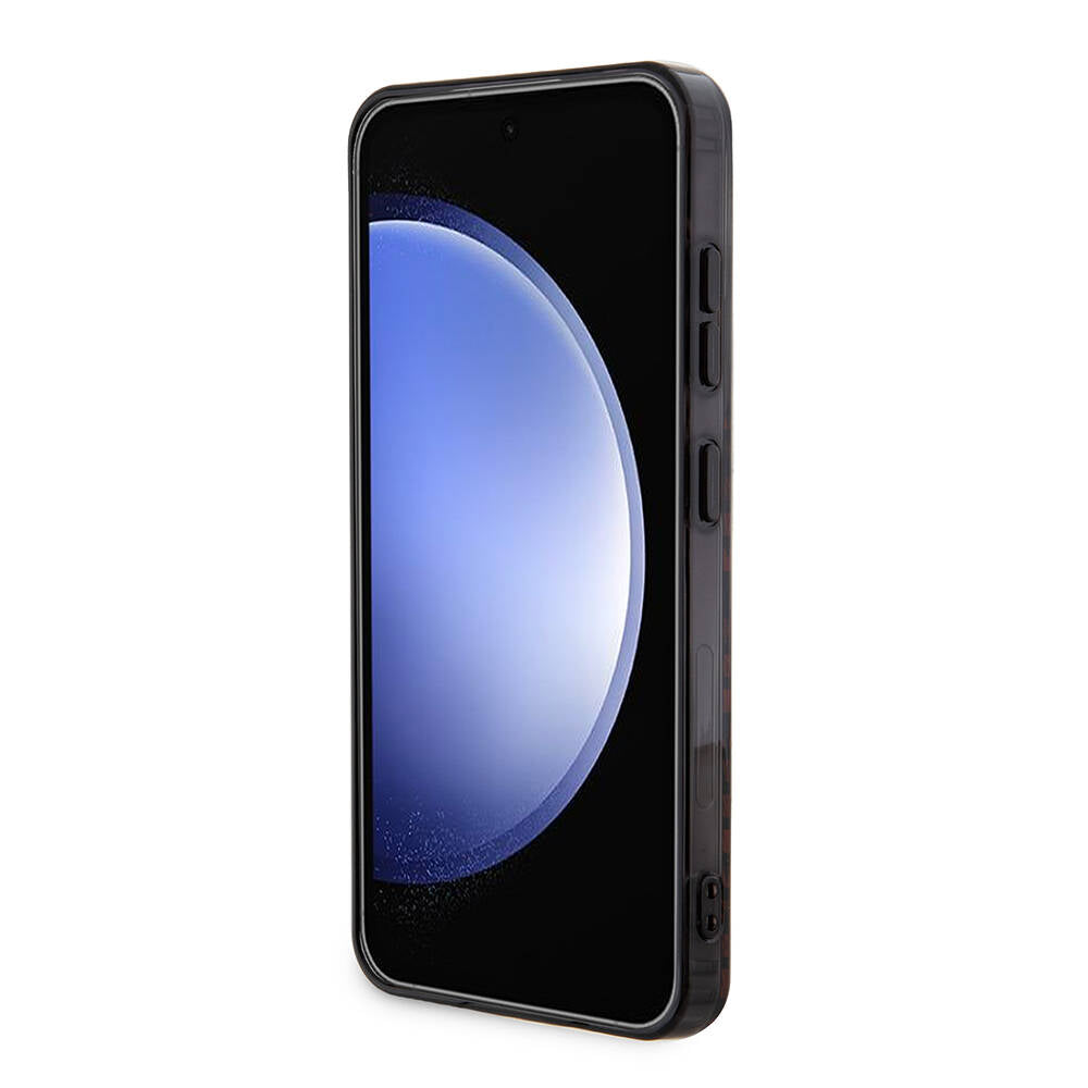 Galaxy S24 Uyumlu Kılıf AMG Lisanslı Çift Katmanlı Büyük Logolu Dörtgen Şerit Desenli