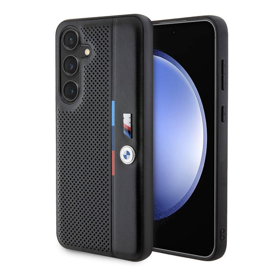Galaxy S24 Uyumlu Kılıf Bmw Lisanslı M Logolu Üç Renk Çizgili Delikli Detail Line