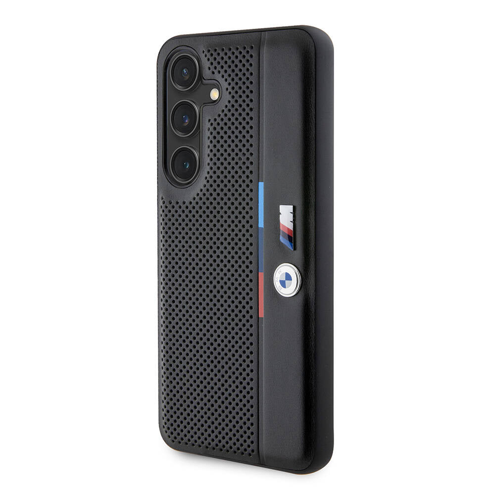 Galaxy S24 Uyumlu Kılıf Bmw Lisanslı M Logolu Üç Renk Çizgili Delikli Detail Line
