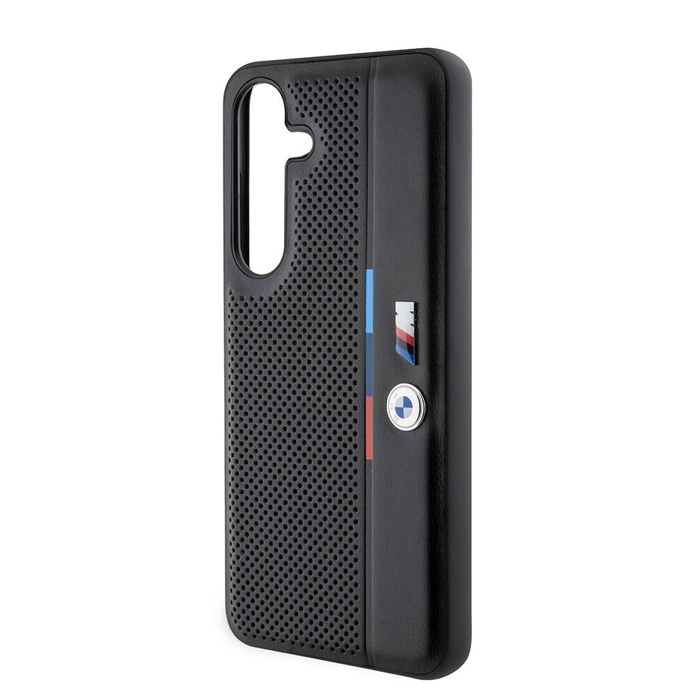 Galaxy S24 Uyumlu Kılıf Bmw Lisanslı M Logolu Üç Renk Çizgili Delikli Detail Line