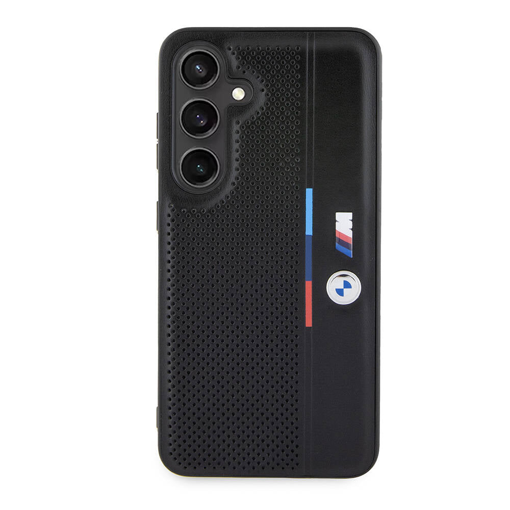 Galaxy S24 Uyumlu Kılıf Bmw Lisanslı M Logolu Üç Renk Çizgili Delikli Detail Line