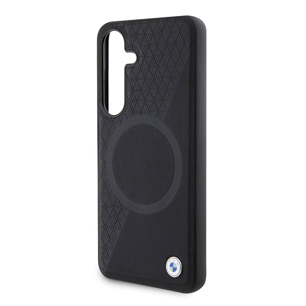 Galaxy S24 Uyumlu Kılıf Bmw Lisanslı Magsafe Kablosuz Şarj Özellikli Yarım Dokulu Circle Leather