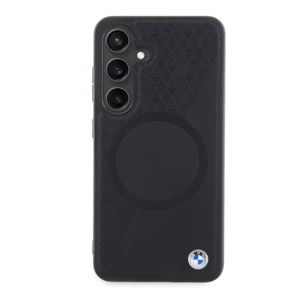 Galaxy S24 Uyumlu Kılıf Bmw Lisanslı Magsafe Kablosuz Şarj Özellikli Yarım Dokulu Circle Leather