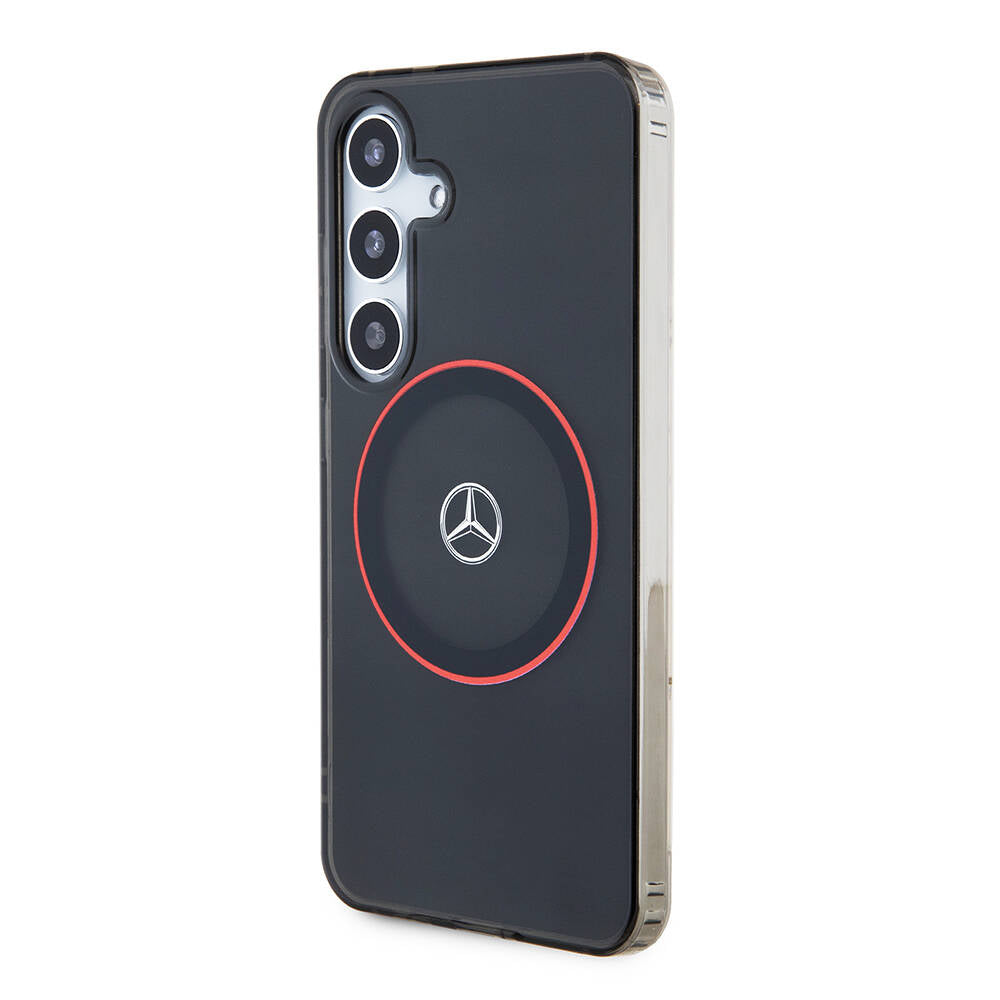 Galaxy S24 Uyumlu Kılıf Mercedes Benz Lisanslı Magsafe Kablosuz Şarj Özellikli IML Yıldız Logolu Red Ring