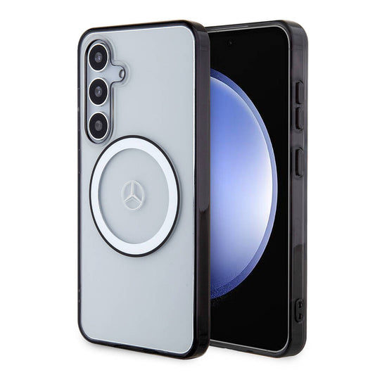 Galaxy S24 Uyumlu Kılıf Mercedes Benz Lisanslı Magsafe Kablosuz Şarj Özellikli PC TPU Transparan Black Ring