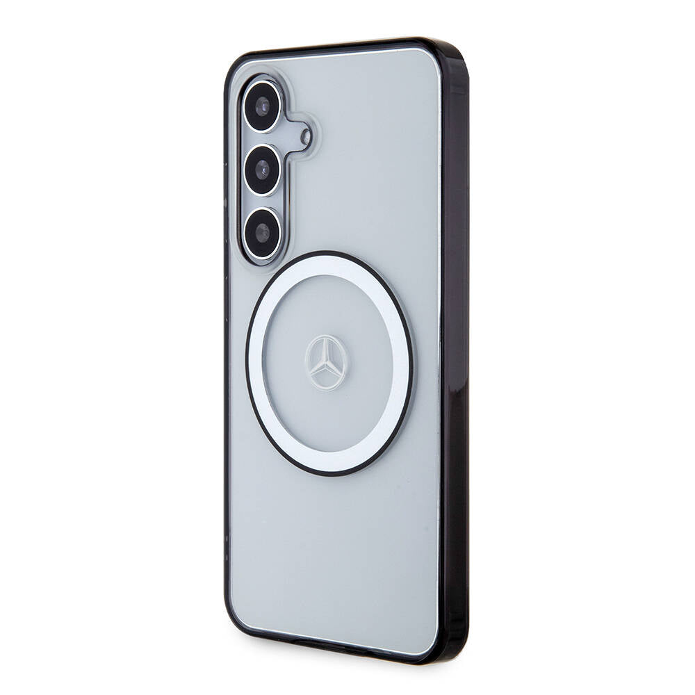 Galaxy S24 Uyumlu Kılıf Mercedes Benz Lisanslı Magsafe Kablosuz Şarj Özellikli PC TPU Transparan Black Ring