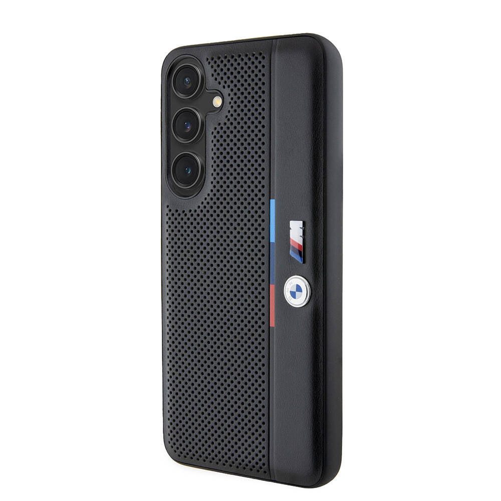 Galaxy S24 Plus Uyumlu Kılıf Bmw Lisanslı M Logolu Üç Renk Çizgili Delikli Detail Line