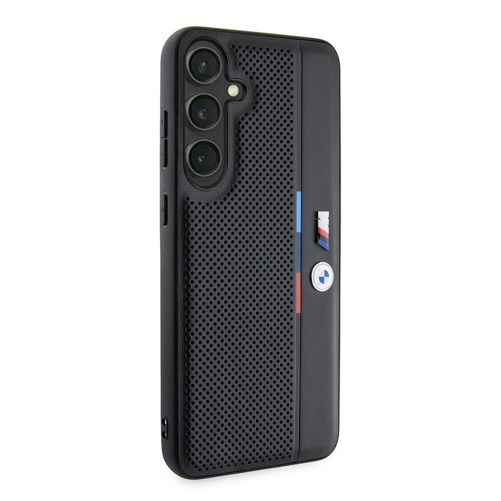 Galaxy S24 Plus Uyumlu Kılıf Bmw Lisanslı M Logolu Üç Renk Çizgili Delikli Detail Line