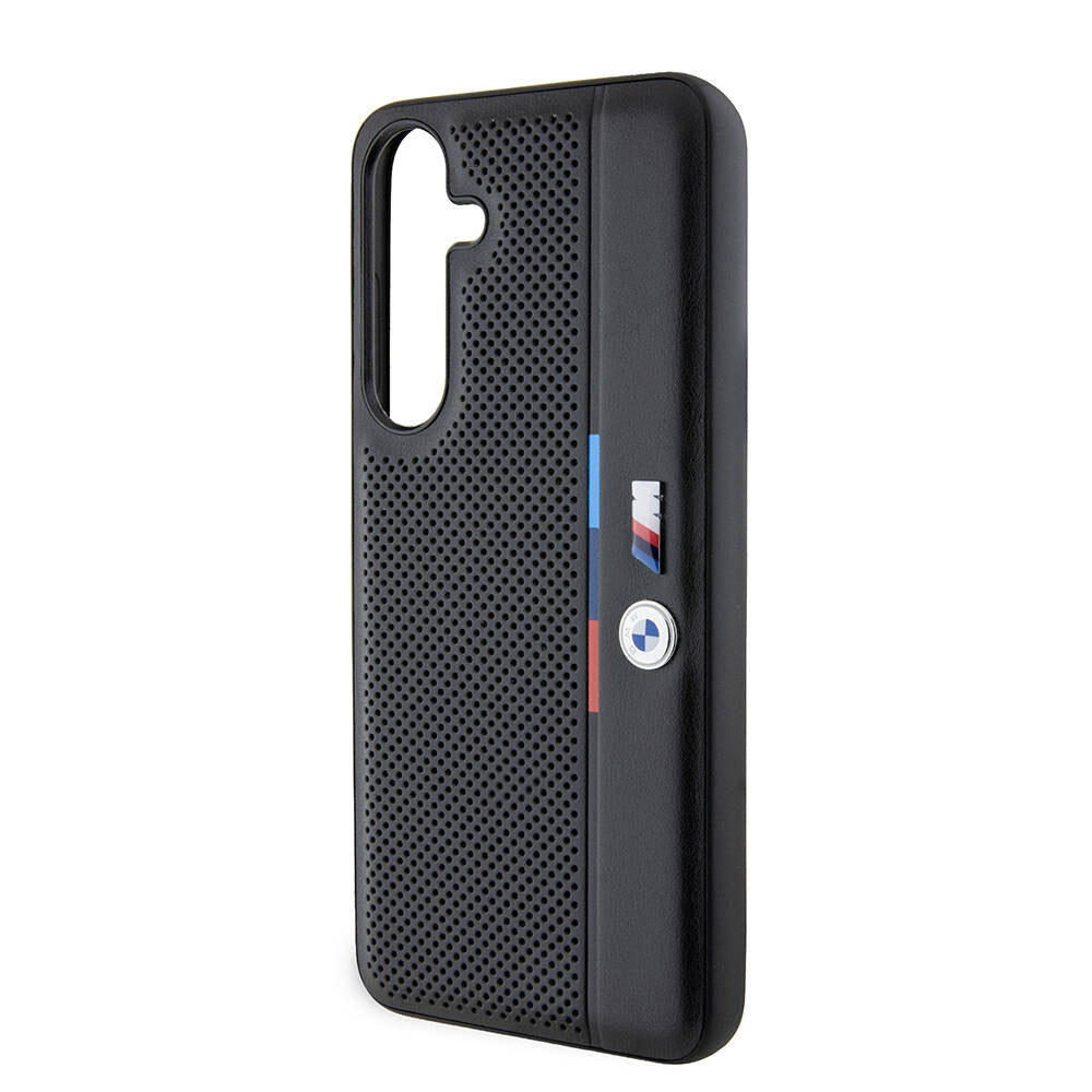 Galaxy S24 Plus Uyumlu Kılıf Bmw Lisanslı M Logolu Üç Renk Çizgili Delikli Detail Line