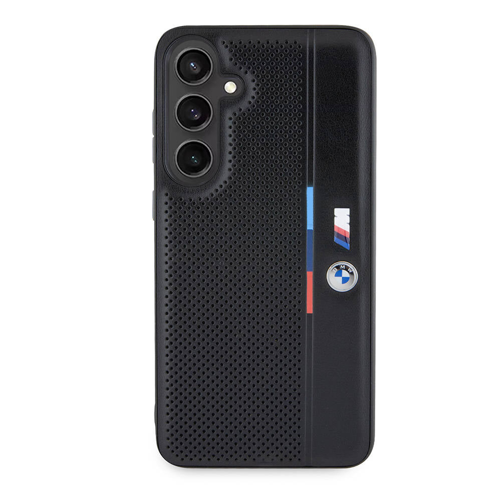 Galaxy S24 Plus Uyumlu Kılıf Bmw Lisanslı M Logolu Üç Renk Çizgili Delikli Detail Line