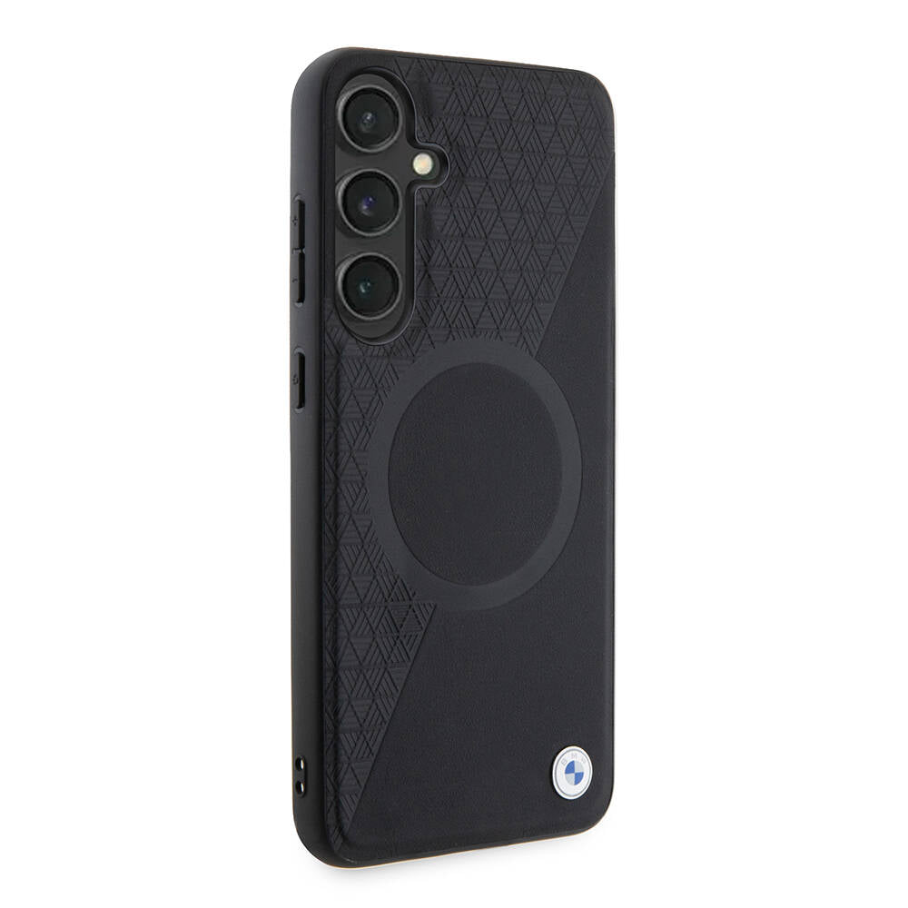 Galaxy S24 Plus Uyumlu Kılıf Bmw Lisanslı Magsafe Kablosuz Şarj Özellikli Yarım Dokulu Circle Leather