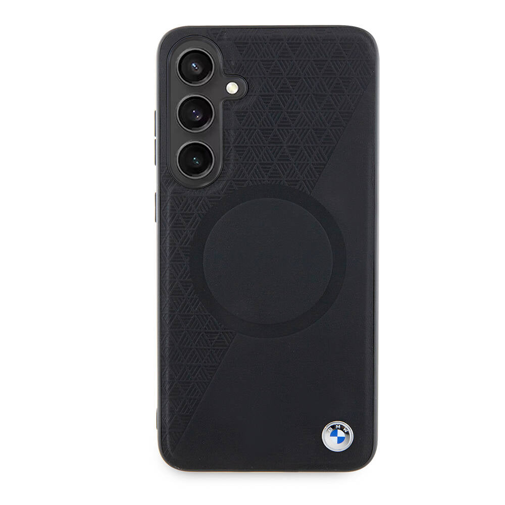 Galaxy S24 Plus Uyumlu Kılıf Bmw Lisanslı Magsafe Kablosuz Şarj Özellikli Yarım Dokulu Circle Leather