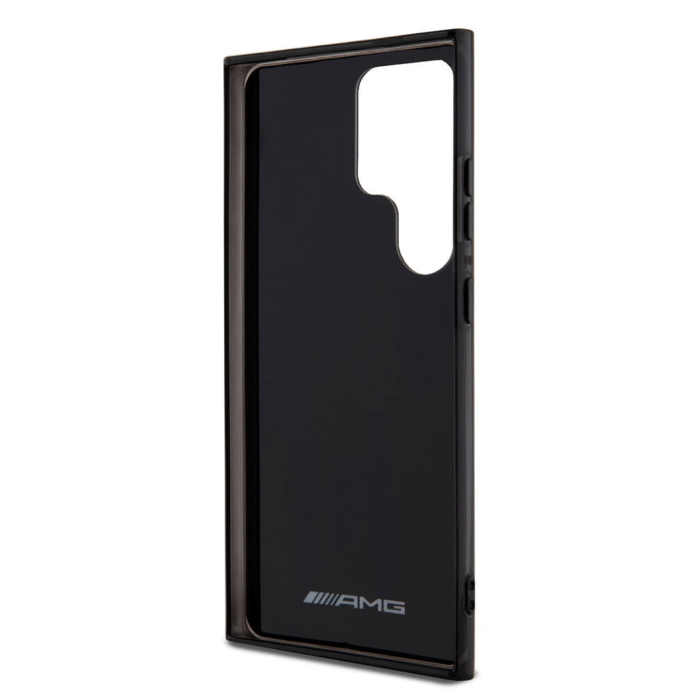 Galaxy S24 Ultra Uyumlu Kılıf AMG Lisanslı Çift Büyük Logolu Dörtgen Şerit Desenli